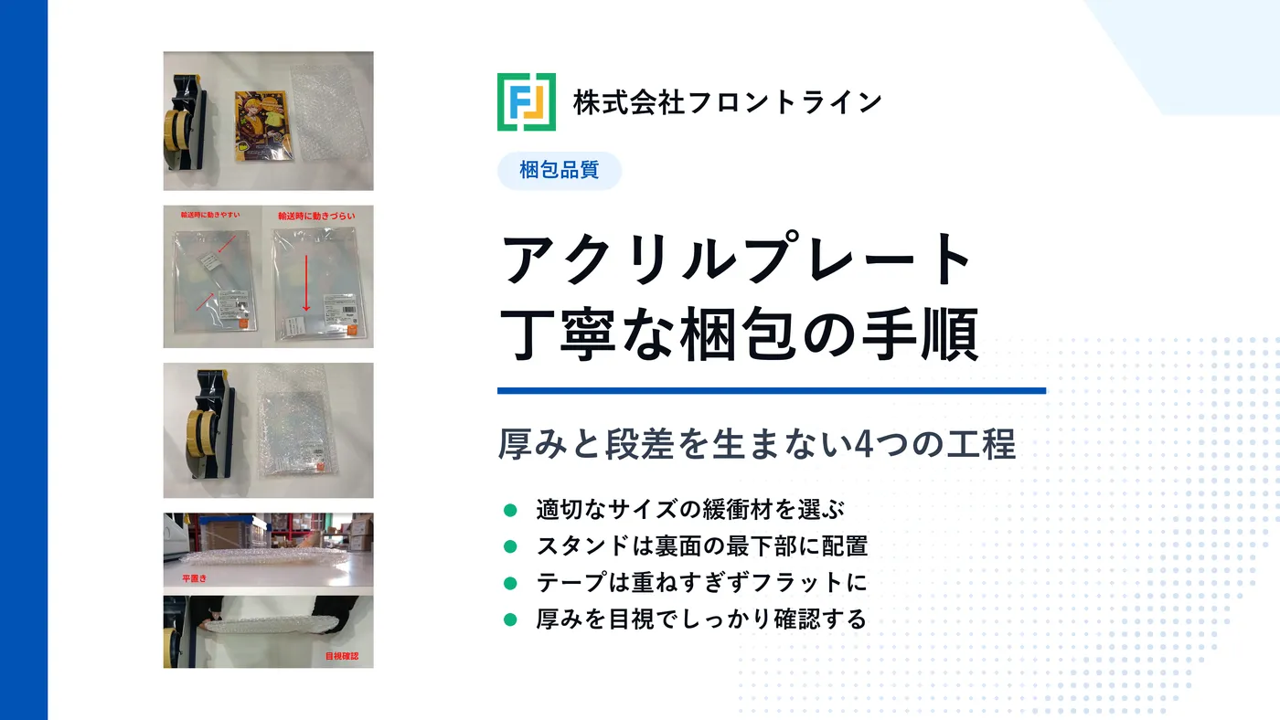 アクリルプレートの梱包方法とシンプルな商品に必要な丁寧さ